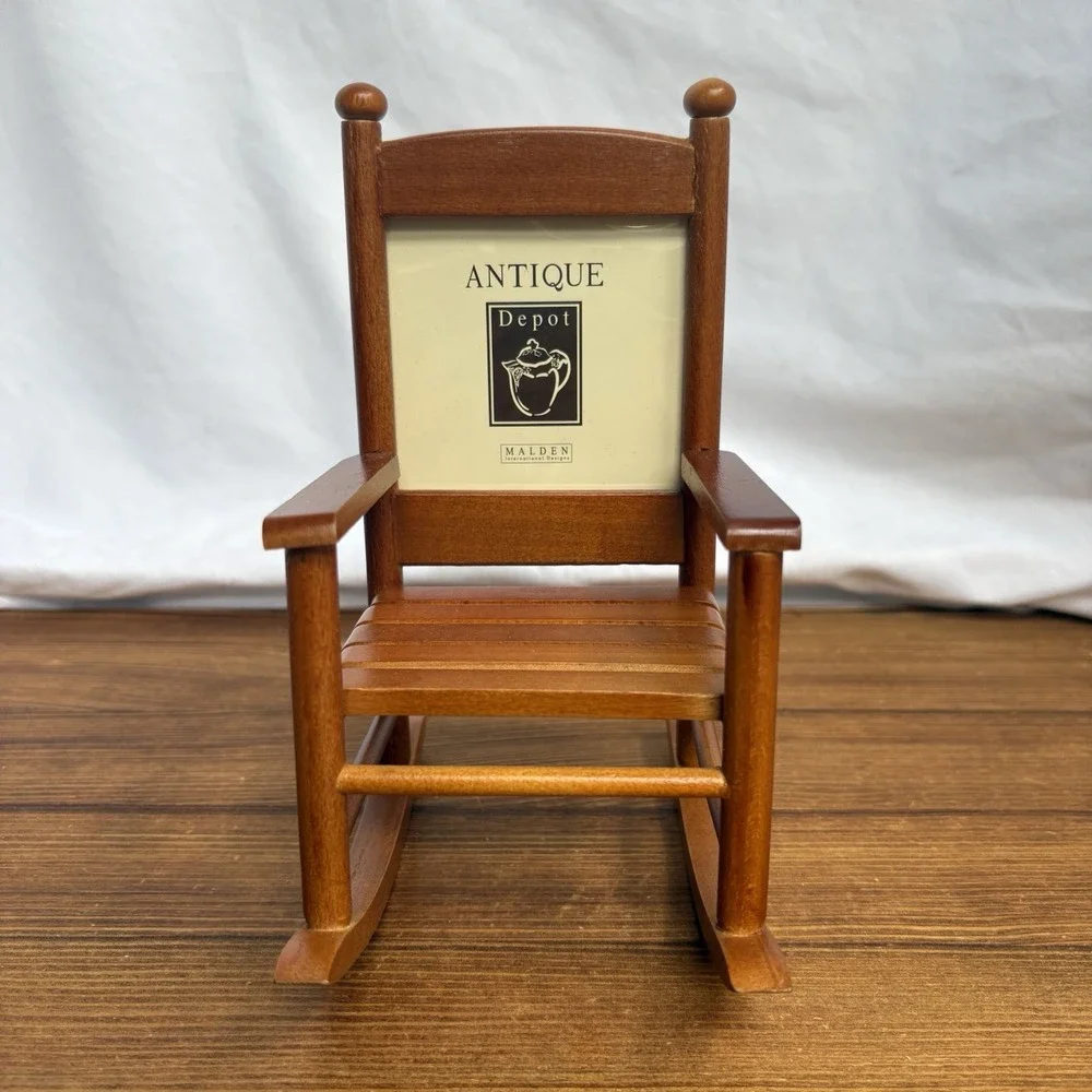 Malden Mini Wooden Rocking Chair Photo Frame 2x3 Desktop Picture Frame Decor
